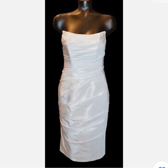 David's Bridal Dresses Galina Davids Bridal White Strapless Dress